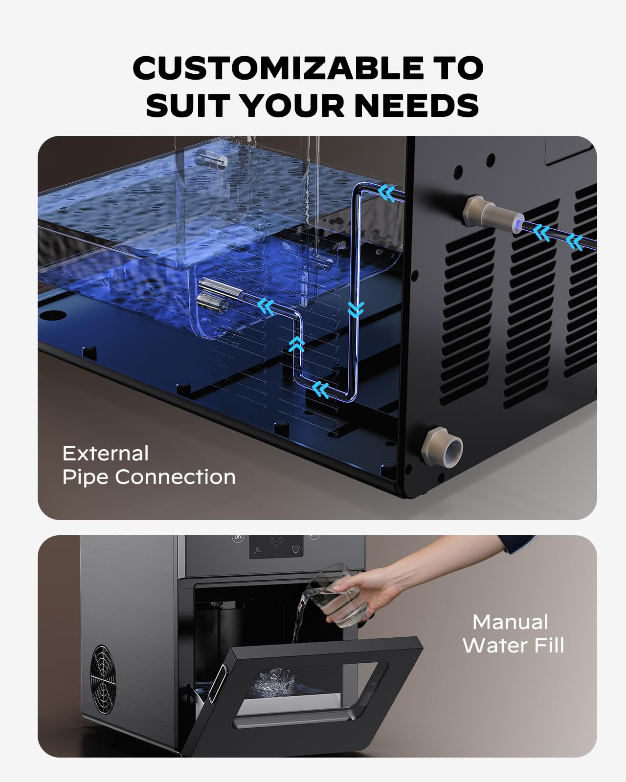 Silonn 2.4" Sphere Ice Maker, 3 Ice Balls in 40 Mins, 100/Day, Crystal Clear, Self-Cleaning for Whiskey
