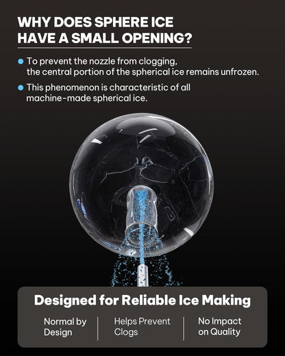 Silonn 2.4" Sphere Ice Maker, 3 Ice Balls in 40 Mins, 100/Day, Crystal Clear, Self-Cleaning for Whiskey